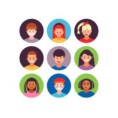Kullanıcıların Kız ve Oğlanları Avatar Çocuk Grubu 