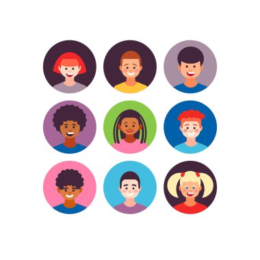 Kullanıcıların Kız ve Oğlanları Avatar Çocuk Grubu 