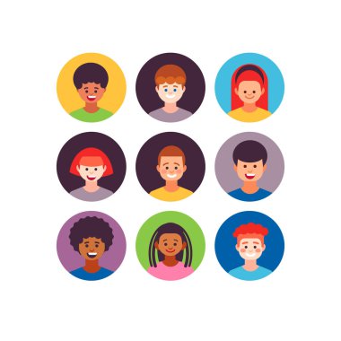 Kullanıcıların Kız ve Oğlanları Avatar Çocuk Grubu 