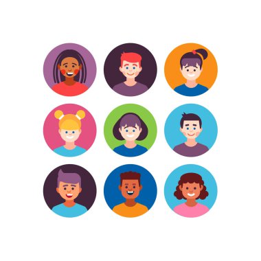 Kullanıcıların Kız ve Oğlanları Avatar Çocuk Grubu 