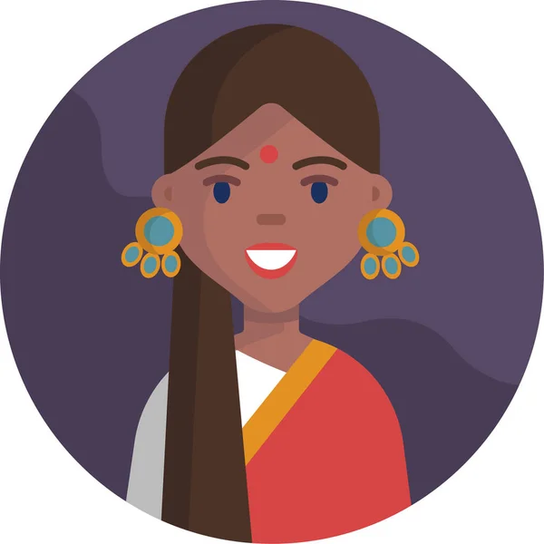 Multicultural Nacional Avatar Feminino Ilustrações Usuário — Vetor de Stock