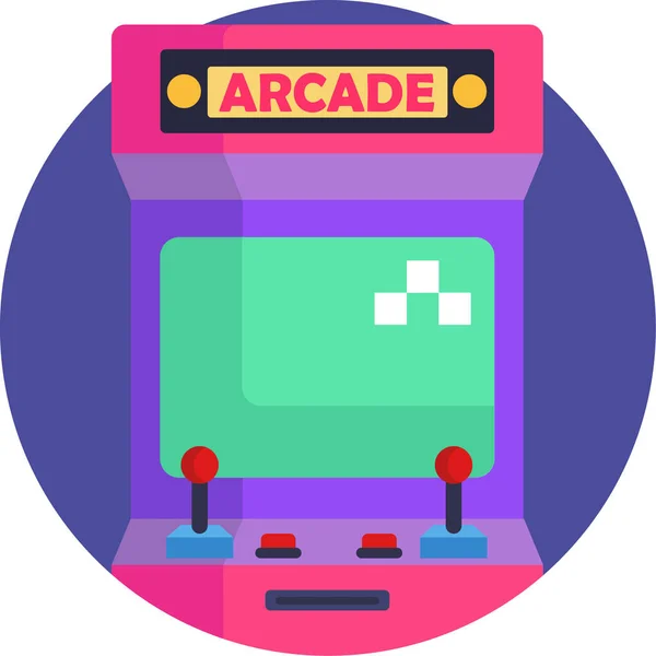 Иконки Arcade Gaming Устанавливают Векторную Иллюстрацию Игрового Приставки — стоковый вектор