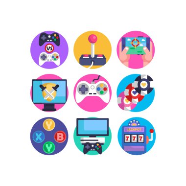 Cep telefonu video oyunları oyun konsolunda Simgeler çevrimiçi oynatılıyor