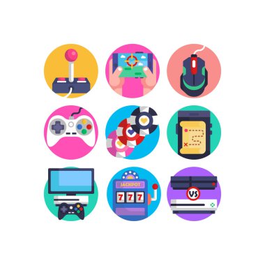 Cep telefonu video oyunları oyun konsolunda Simgeler çevrimiçi oynatılıyor