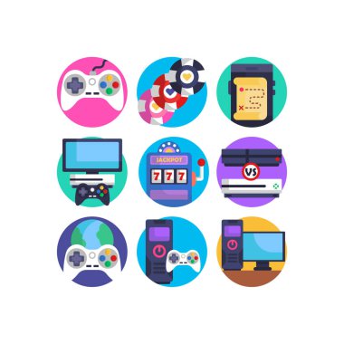 Cep telefonu video oyunları oyun konsolunda Simgeler çevrimiçi oynatılıyor