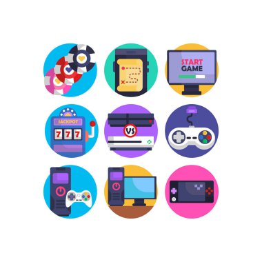 Cep telefonu video oyunları oyun konsolunda Simgeler çevrimiçi oynatılıyor