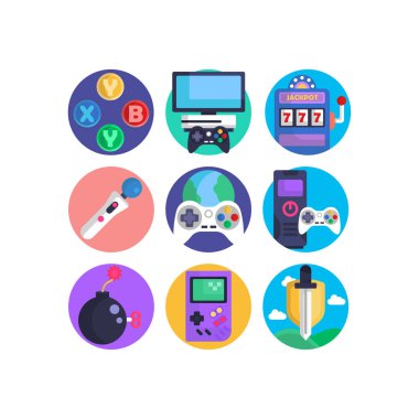 Cep telefonu video oyunları oyun konsolunda Simgeler çevrimiçi oynatılıyor