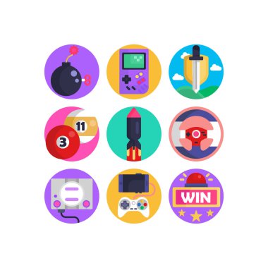 Cep telefonu video oyunları oyun konsolunda Simgeler çevrimiçi oynatılıyor