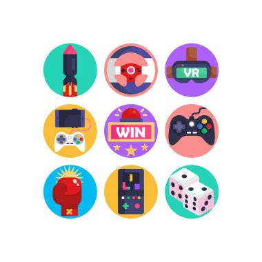 Cep telefonu video oyunları oyun konsolunda Simgeler çevrimiçi oynatılıyor