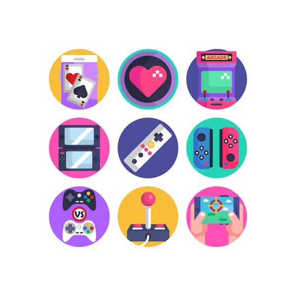 Icônes Jeu Ligne Sur Téléphone Mobile Jeux Vidéo Console Gamer — Image vectorielle