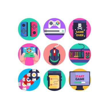 Cep telefonu video oyunları oyun konsolunda Simgeler çevrimiçi oynatılıyor