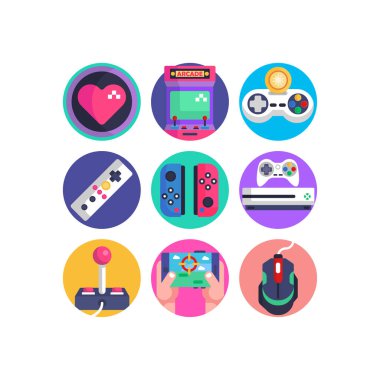 Cep telefonu video oyunları oyun konsolunda Simgeler çevrimiçi oynatılıyor