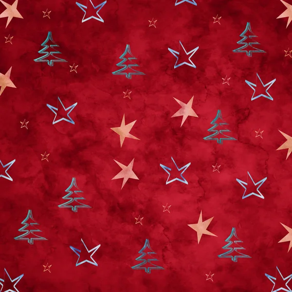 Simboli per Natale con sfondo acquerello — Foto Stock
