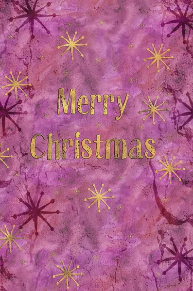 Wens Merry Christmas Een Aquarel Achtergrond Met Sterren — Stockfoto
