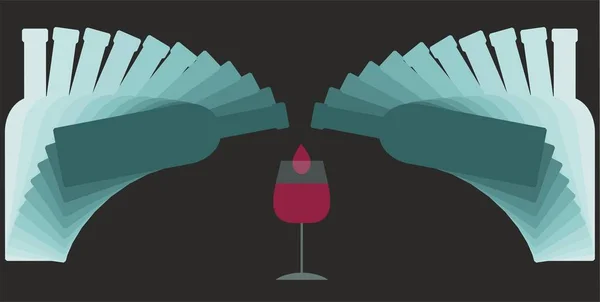 Botellas de vidrio de vino — Vector de stock