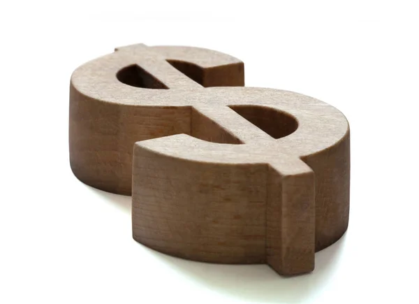 Znak dolara drewna — Zdjęcie stockowe