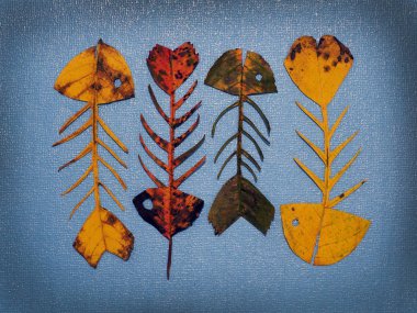 balık şeklinde sonbahar yaprakları