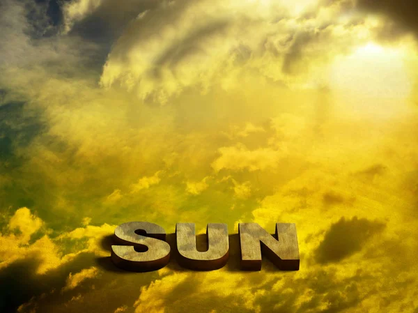 Word sun against the sky — Stock Photo, Image