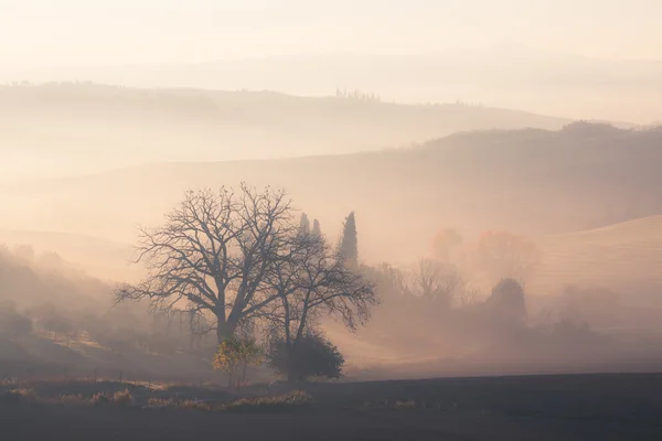 Nascer do sol na paisagem rural — Fotografia de Stock