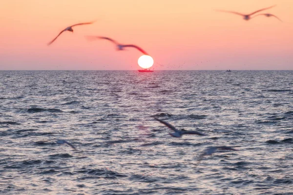 Soleil levant au-dessus de la mer — Photo