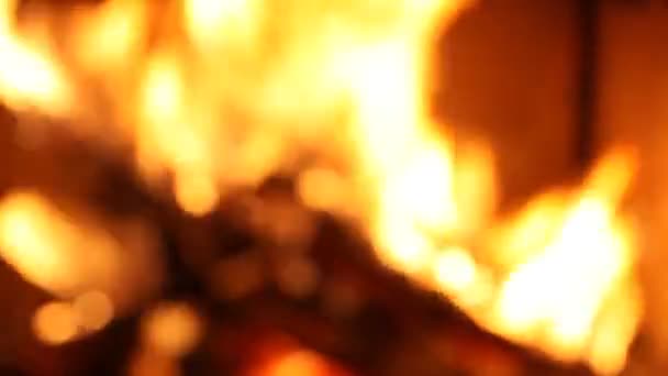 Abstract blurred fire flames background — Stock Video