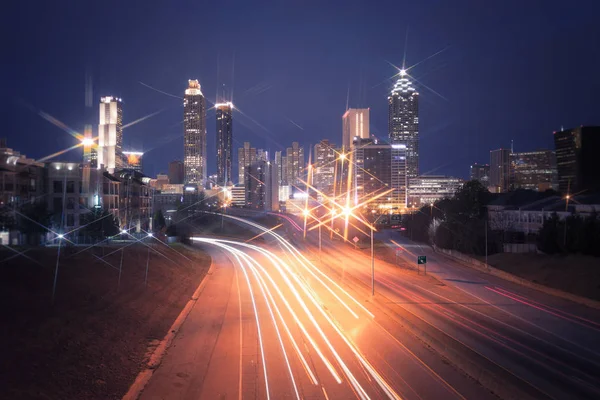 Atlanta ville nuit skyline — Photo