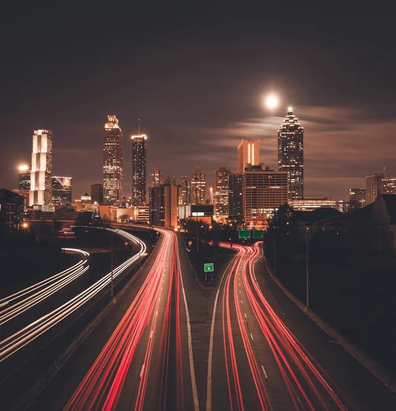 Skyline di mezzanotte di Atlanta — Foto Stock