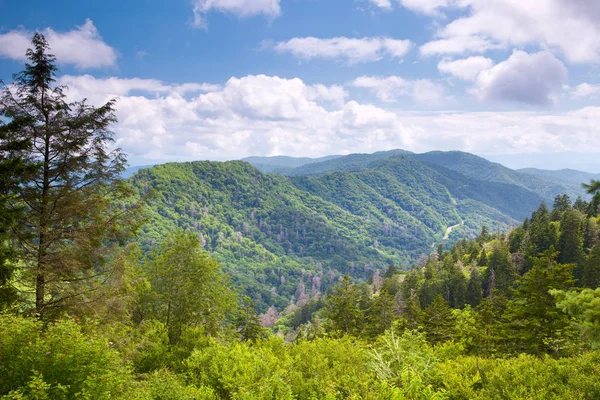 Vallée de montagne au soleil — Photo