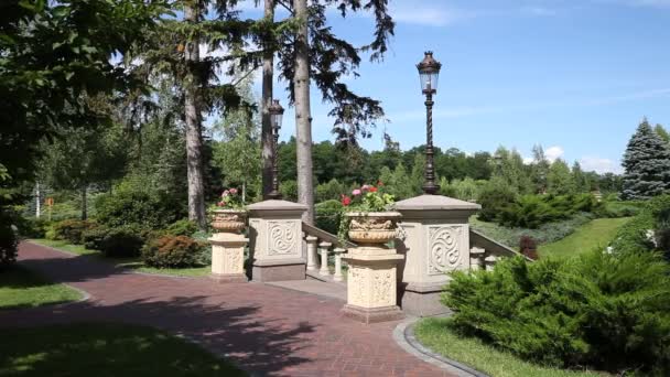 Groen stadspark. Zonnige zomerdag — Stockvideo