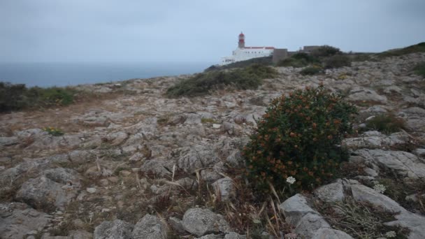 在葡萄牙圣文森海角灯塔 — 图库视频影像