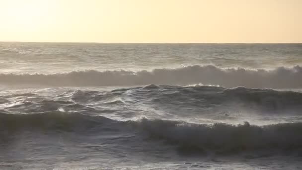 Stormiga morgon seascape — Stockvideo