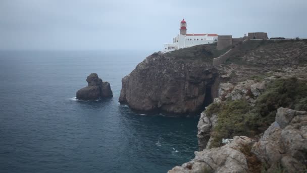 Farol do Cabo de São Vicente em Portugal — Vídeo de Stock