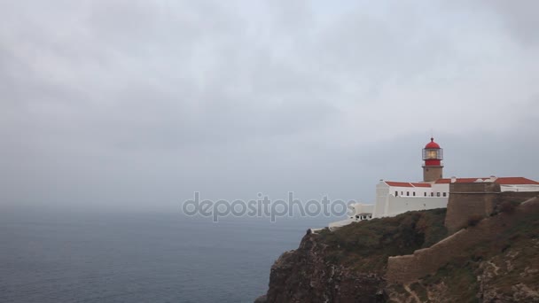 Lighthouse Przylądka Św w Portugalii — Wideo stockowe