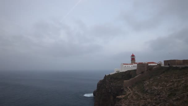 Kap st. vincent leuchtturm — Stockvideo