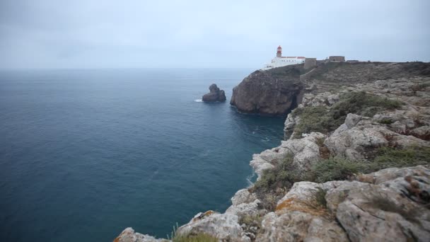 Farol do Cabo de São Vicente em Portugal — Vídeo de Stock