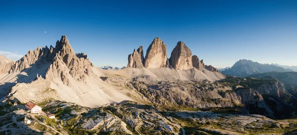 Panoramic view of Tre Cime at sunset — Stock Photo, Image