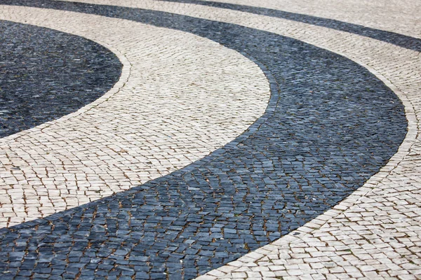 Cobble piedra ladrillo camino abstracto fondo — Foto de Stock