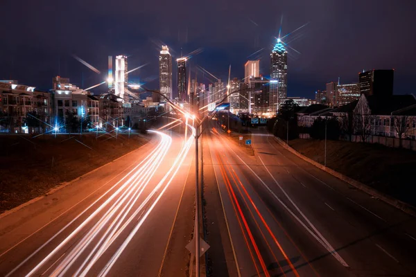 Atlanta cidade skyline noite — Fotografia de Stock