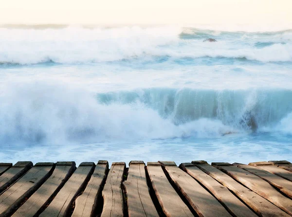 Ocean światło słoneczne fale tło — Zdjęcie stockowe