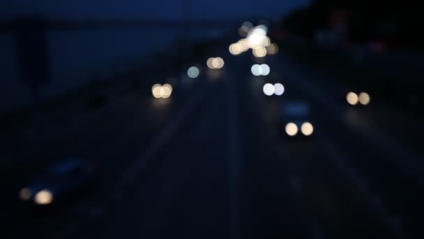 Night city trafikljus — Stockvideo