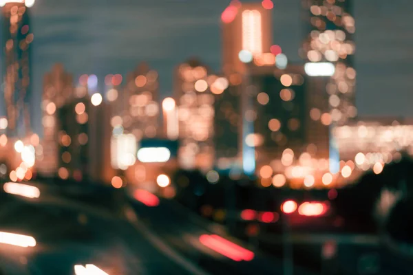 Bokeh Lichter der modernen Stadtsilhouette — Stockfoto