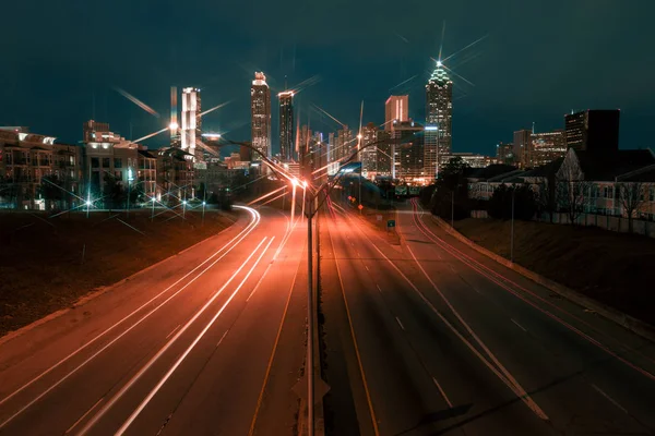 Atlanta cidade skyline noite — Fotografia de Stock