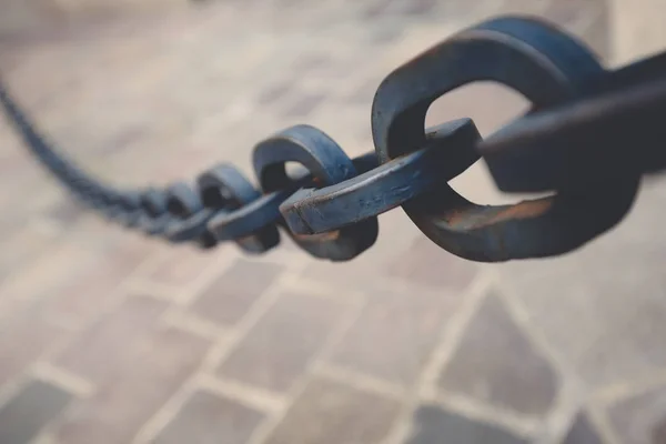 Close up image of old iron chain — Stock Photo, Image