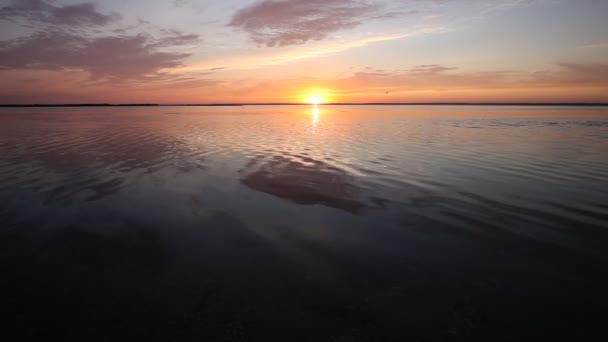 Superfície da água da onda do oceano com reflexão crescente do sol — Vídeo de Stock