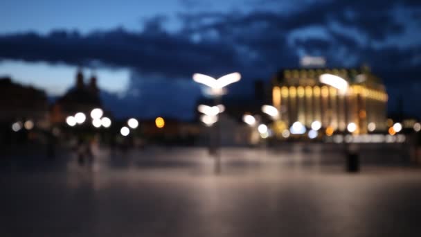 Fondo fuera de foco con borrosas luces desenfocadas de la ciudad — Vídeo de stock