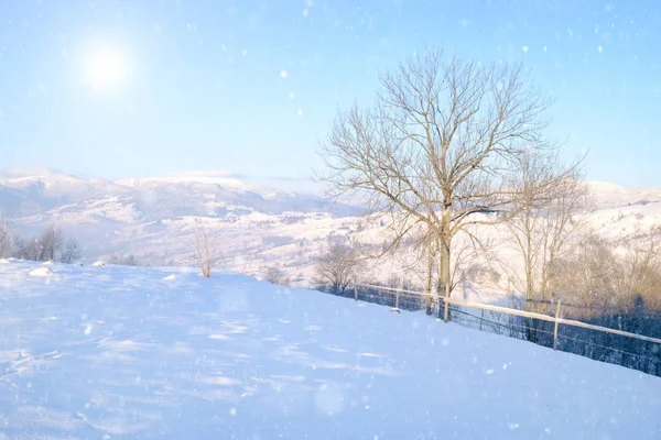 Bellissimo paesaggio alpino innevato invernale — Foto Stock