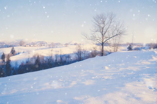 Hermoso invierno montaña nevado paisaje alpino —  Fotos de Stock