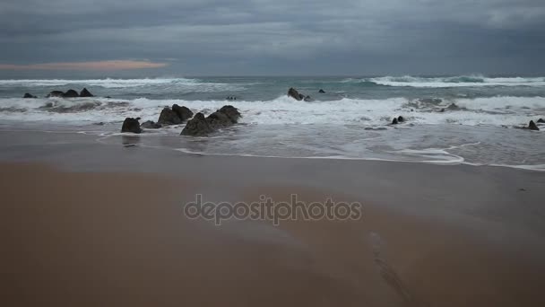 Scenic Atlantic Ocean Coastline Landscape Asturias Spain — Stock Video