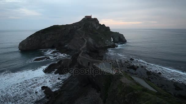 San Juan Gaztelugatxe All Alba Paesi Baschi Spagna — Video Stock