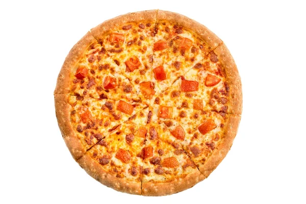 Pizza isolerad på vit bakgrund — Stockfoto